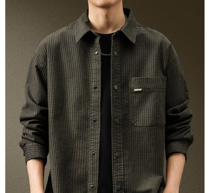 Japanese Textured Waffle Shirt Jacket