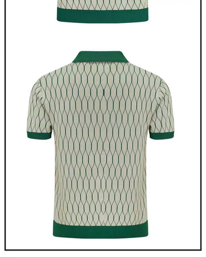 Contrast-Plaid Polo Shirt