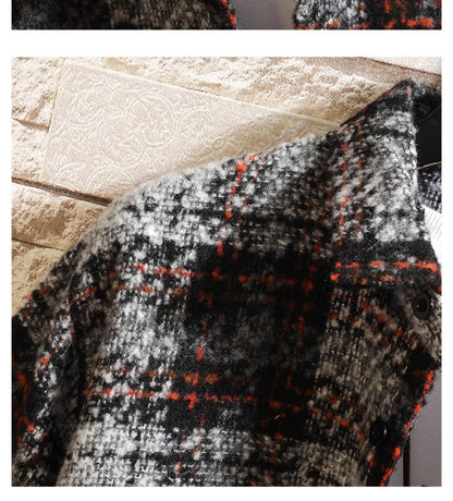 Thickened Plaid Lapel Shirt Coat