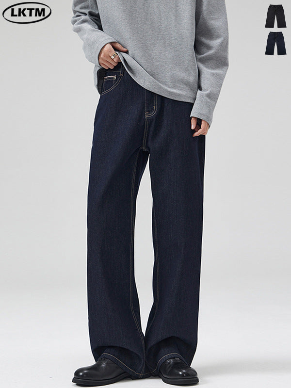 Classic Straight-Fit Raw Denim Jeans