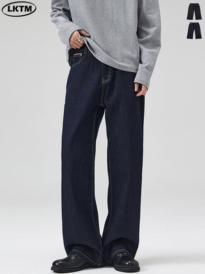 Classic Straight-Fit Raw Denim Jeans