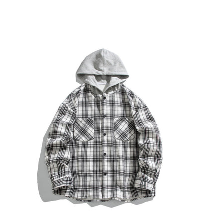 Fleece-Lined Hooded Shirt Jacket