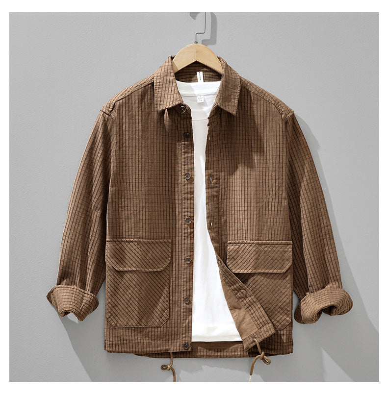 Slim-Fit Plaid Long-Sleeve Shirt