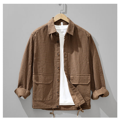 Slim-Fit Plaid Long-Sleeve Shirt