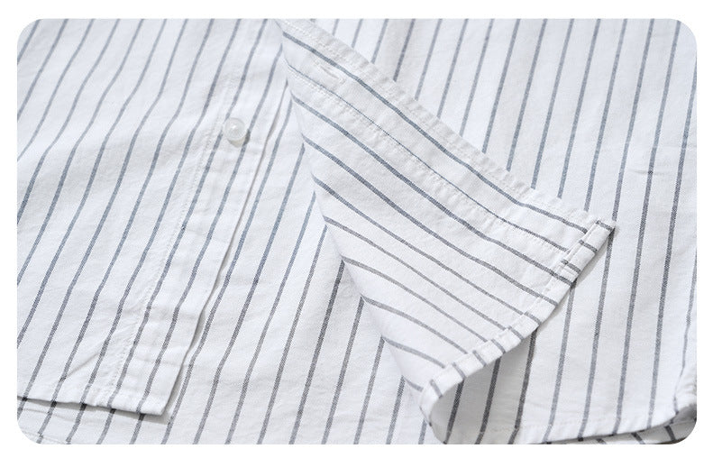 Embroidered Stripe Long-Sleeve Shirt
