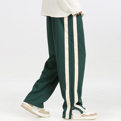 Striped Wide-Leg Sweatpants