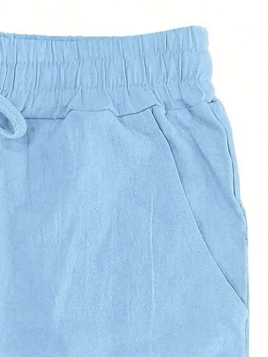 Breathable Wide-Leg Linen Pants