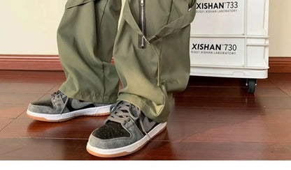 Retro Wide-Leg Work Pants