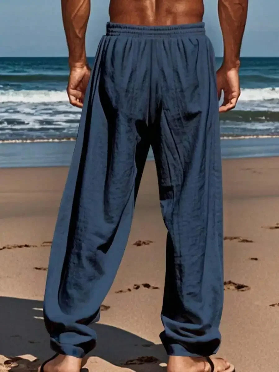 Breathable Wide-Leg Linen Pants