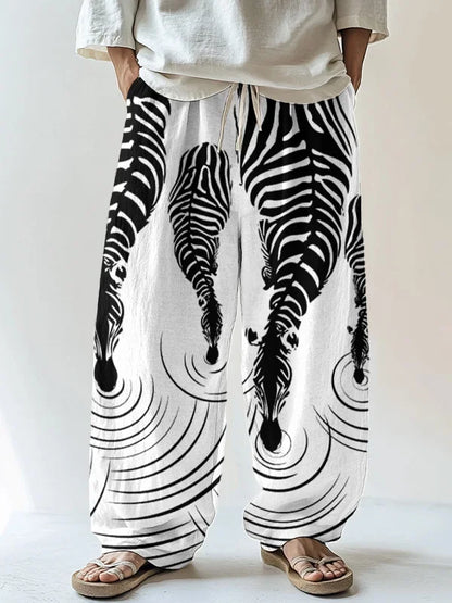 Fox Ink-Print Harajuku Sports Pants