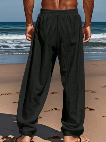 Breathable Wide-Leg Linen Pants