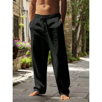 Breathable Wide-Leg Linen Pants
