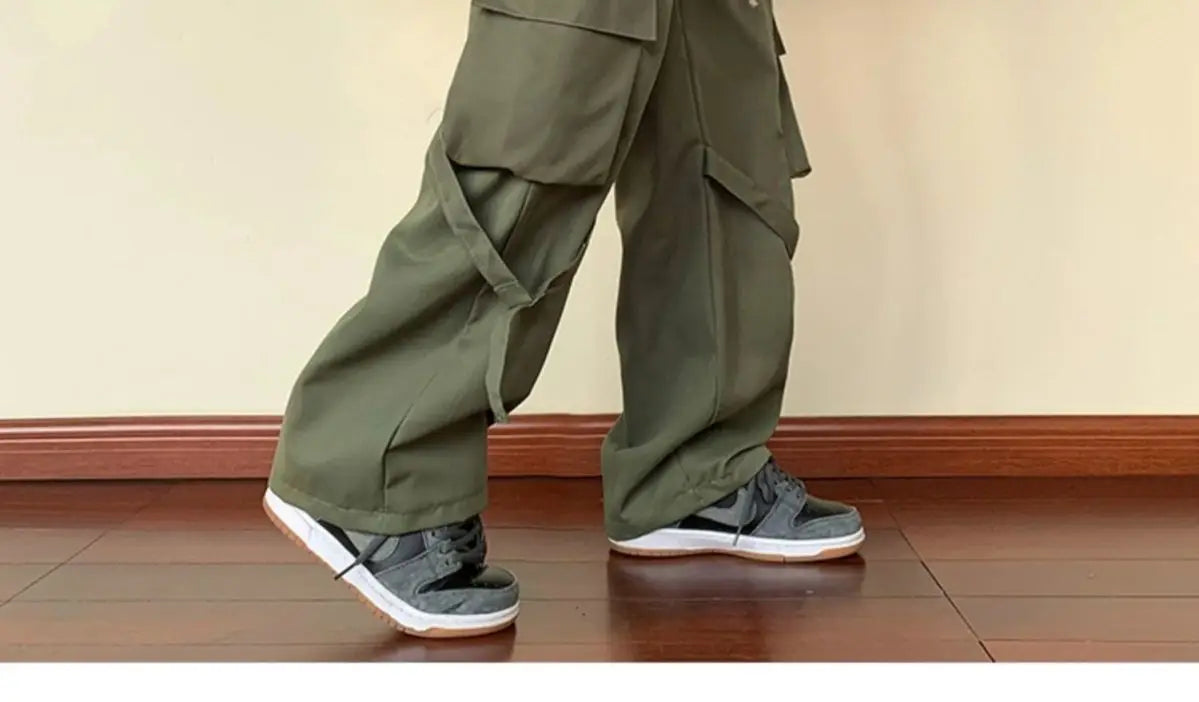 Retro Wide-Leg Work Pants