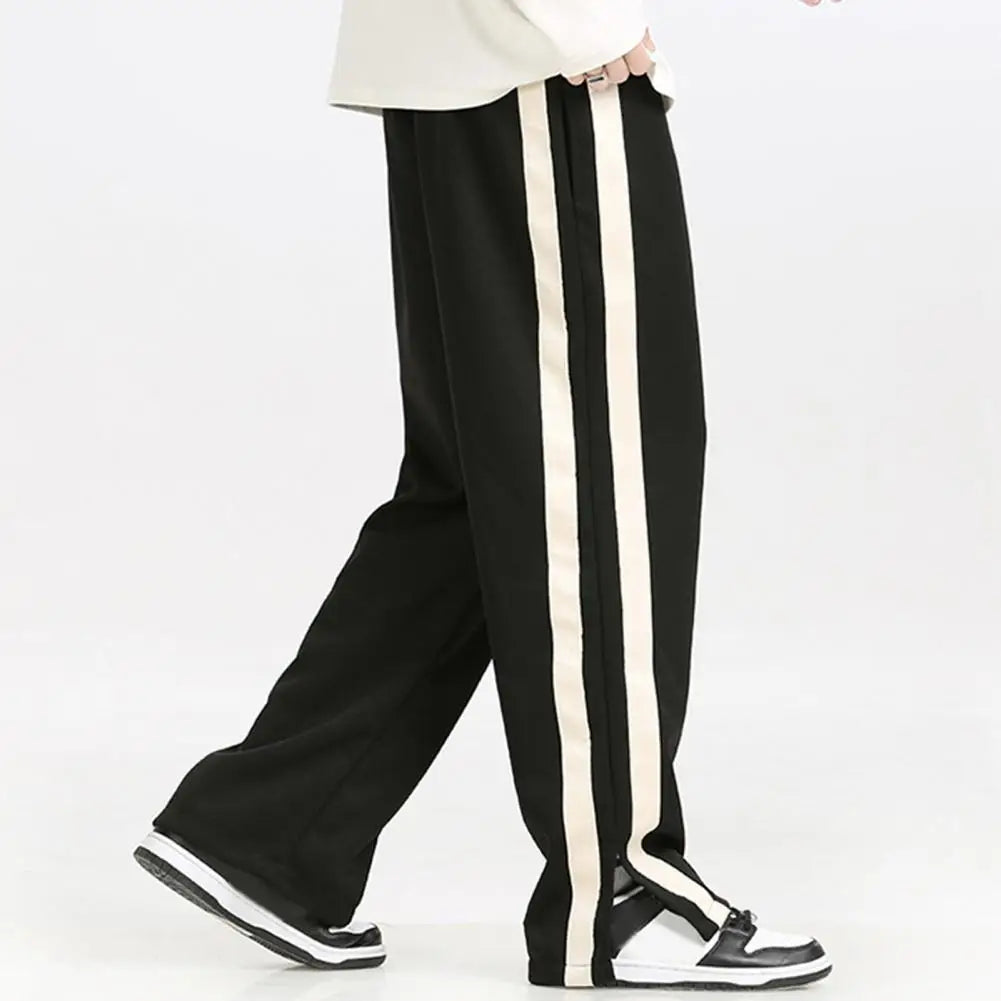 Striped Wide-Leg Sweatpants