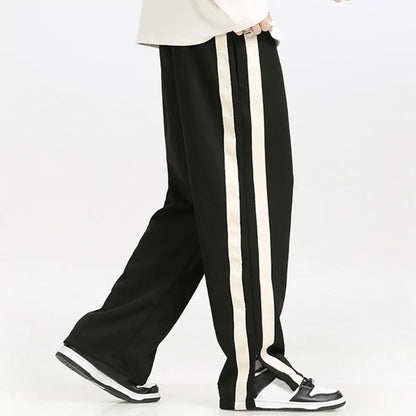 Striped Wide-Leg Sweatpants