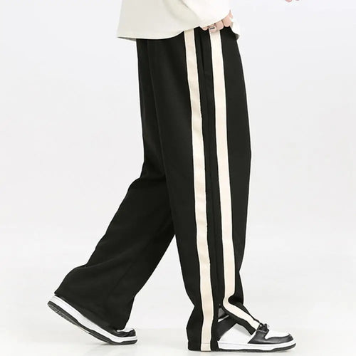 Striped Wide-Leg Sweatpants