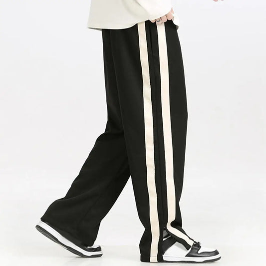 Striped Wide-Leg Sweatpants