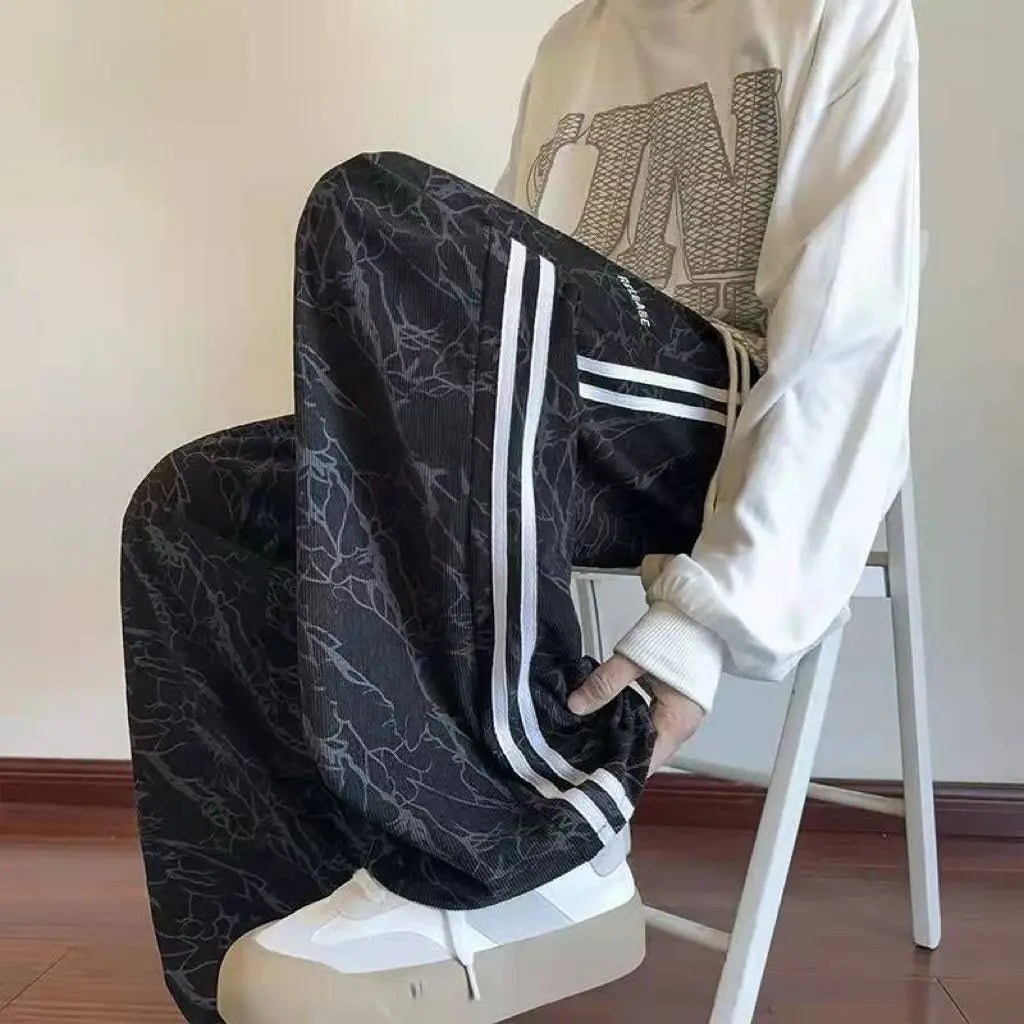 Striped Corduroy Straight Pants