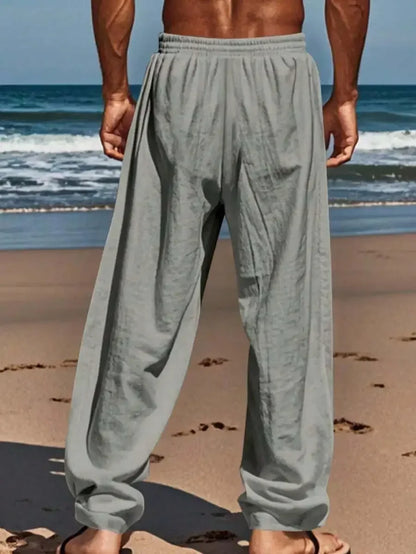 Breathable Wide-Leg Linen Pants