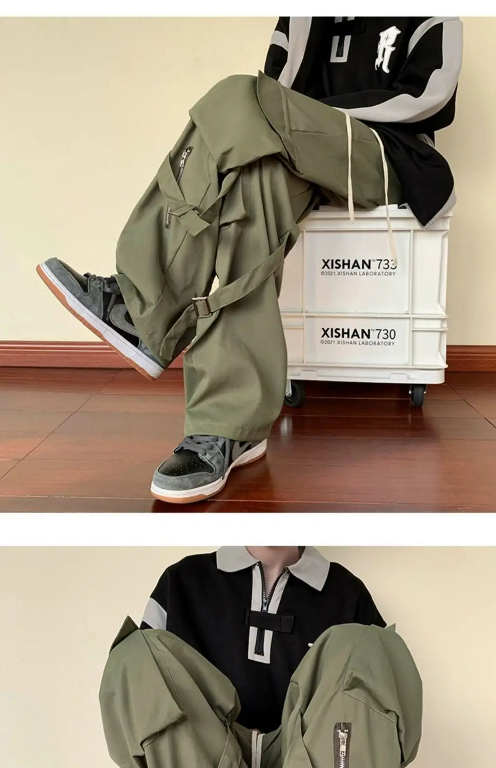Retro Wide-Leg Work Pants