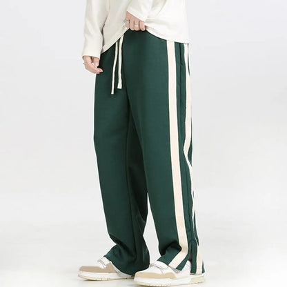Striped Wide-Leg Sweatpants