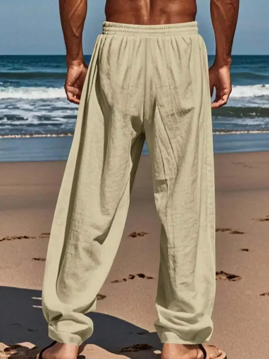 Breathable Wide-Leg Linen Pants
