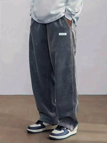 Corduroy Drawstring Casual Pants