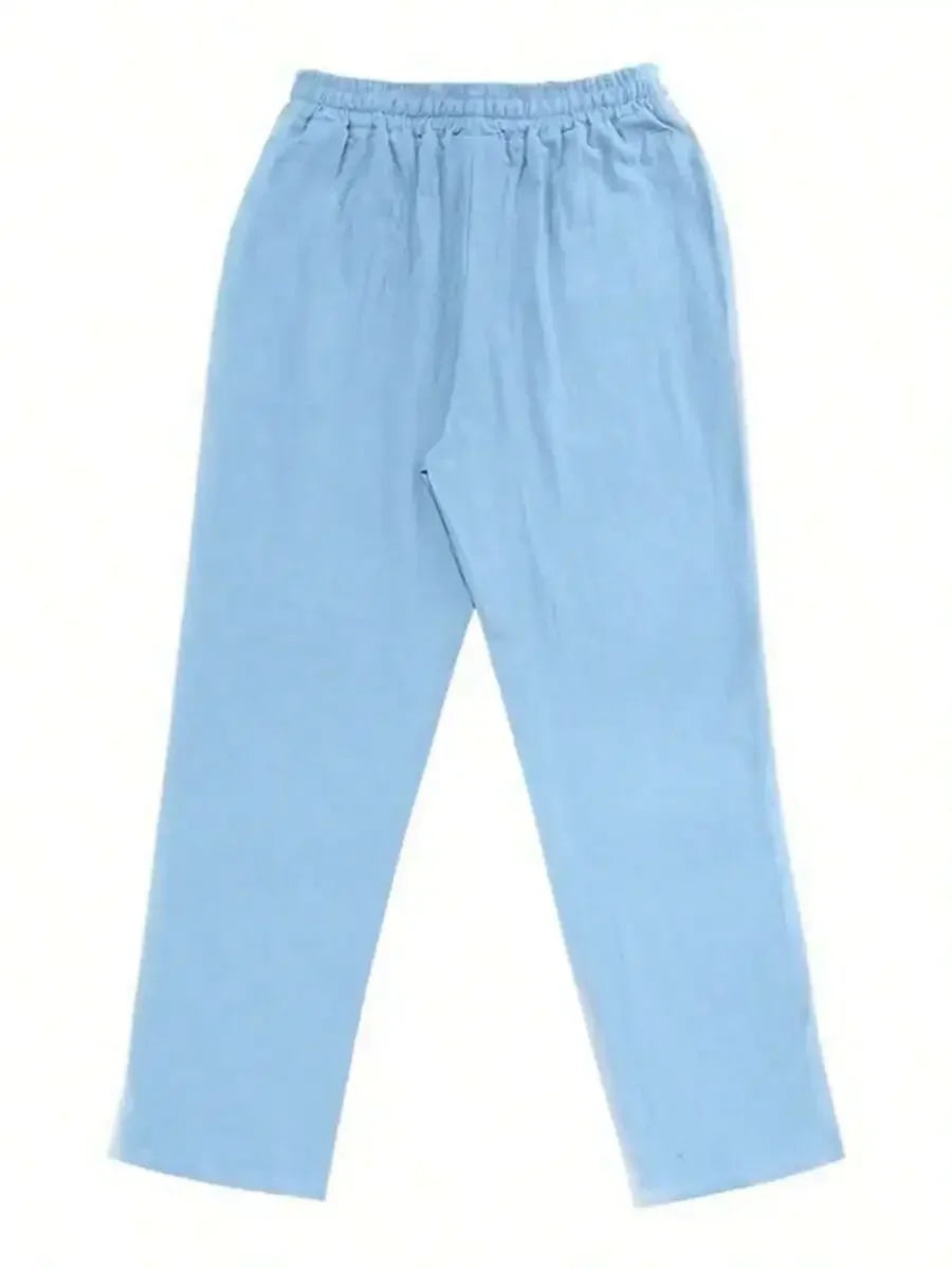 Breathable Wide-Leg Linen Pants