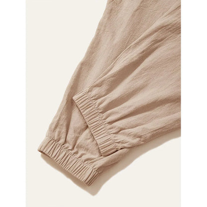 Cotton Linen Drop-Crotch Harem Pants