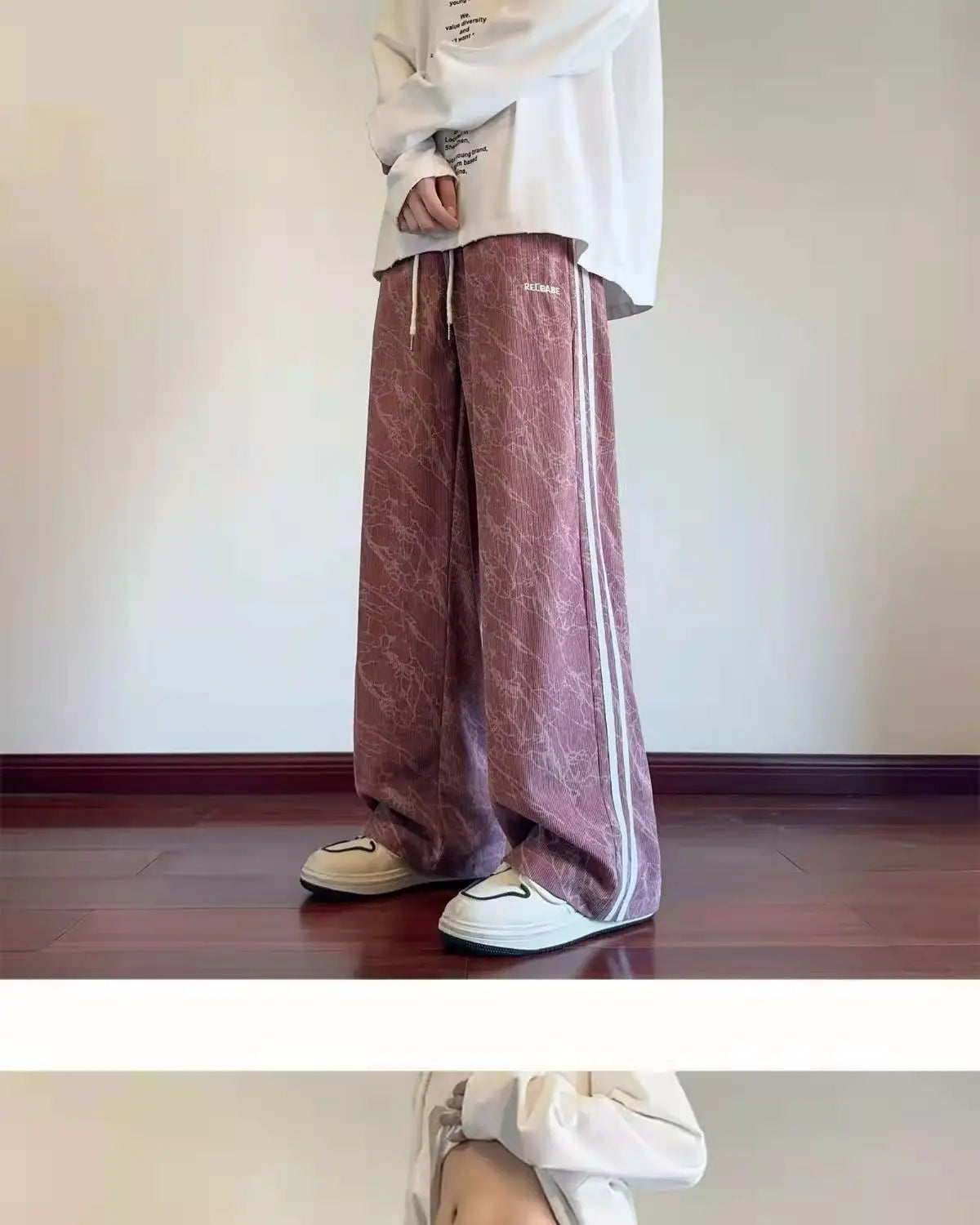 Striped Corduroy Straight Pants