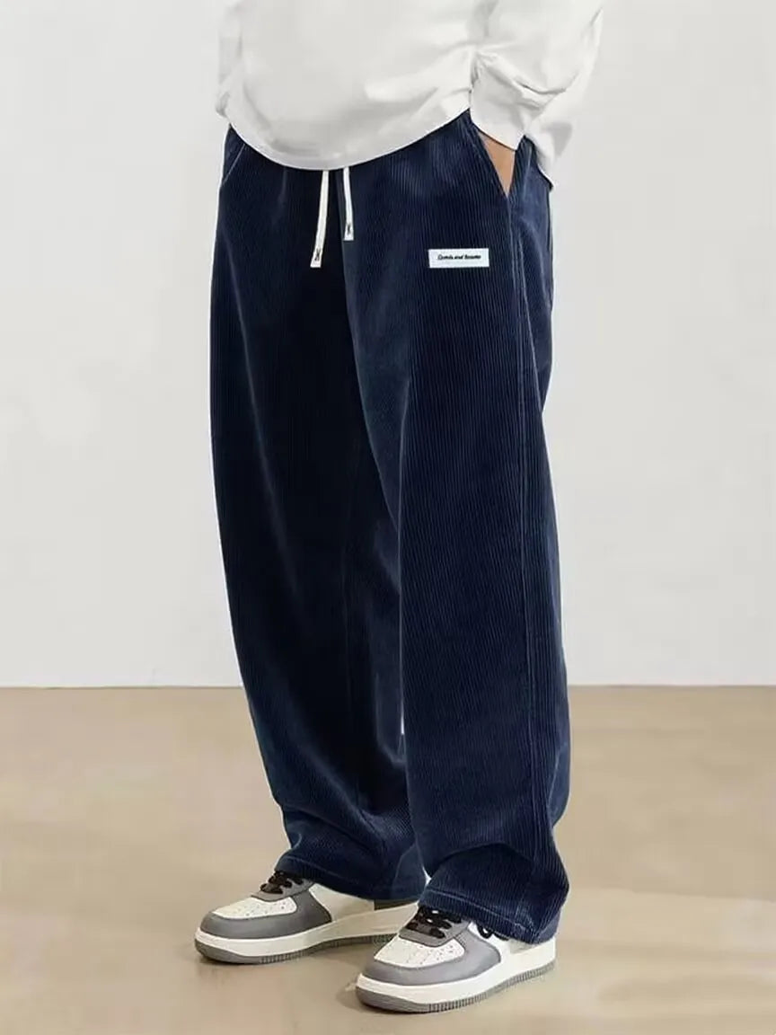 Corduroy Drawstring Casual Pants