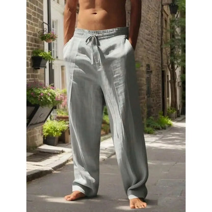 Breathable Wide-Leg Linen Pants
