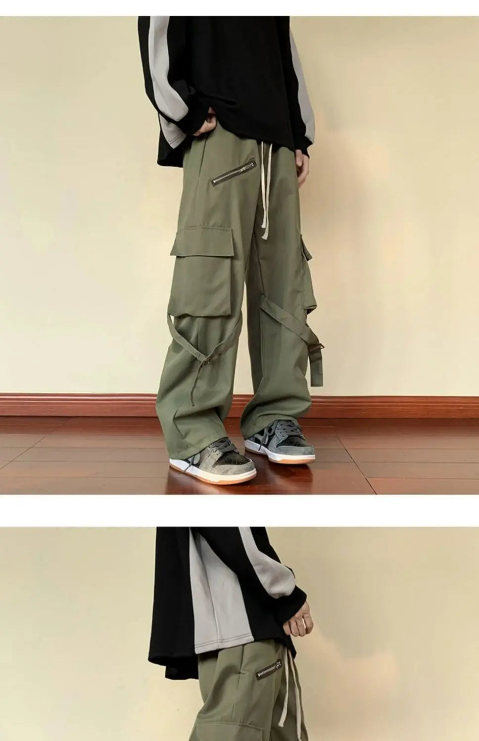 Retro Wide-Leg Work Pants