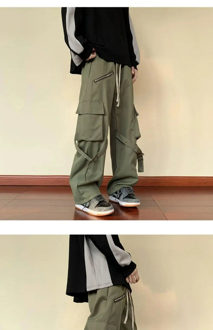 Retro Wide-Leg Work Pants