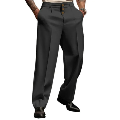 Straight-Fit Formal Business Trousers