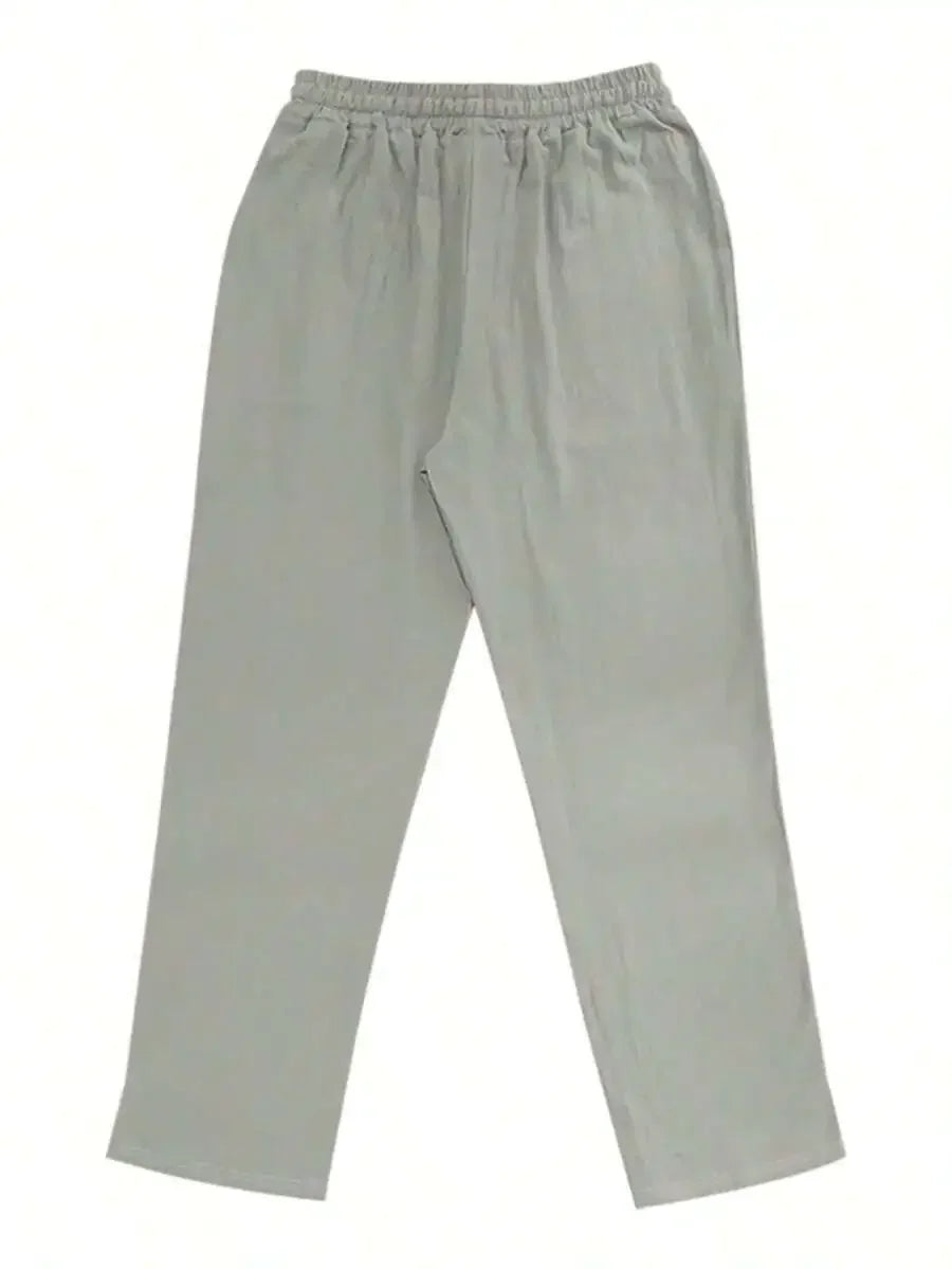 Breathable Wide-Leg Linen Pants