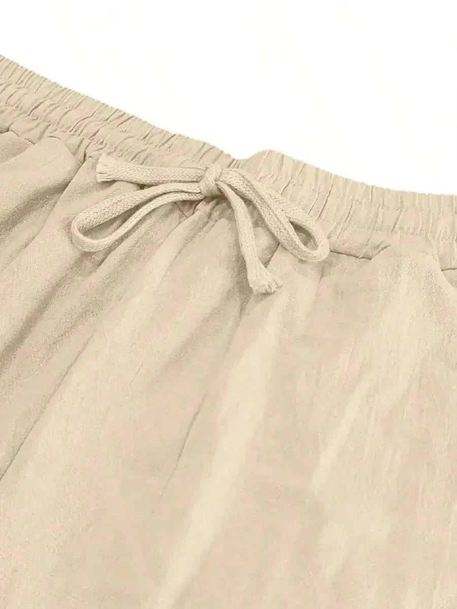 Breathable Wide-Leg Linen Pants