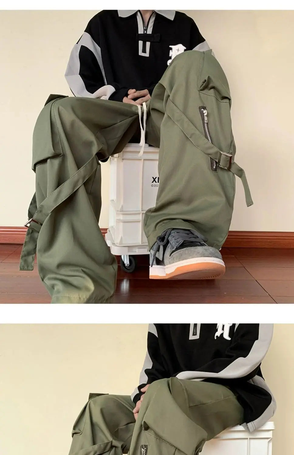 Retro Wide-Leg Work Pants