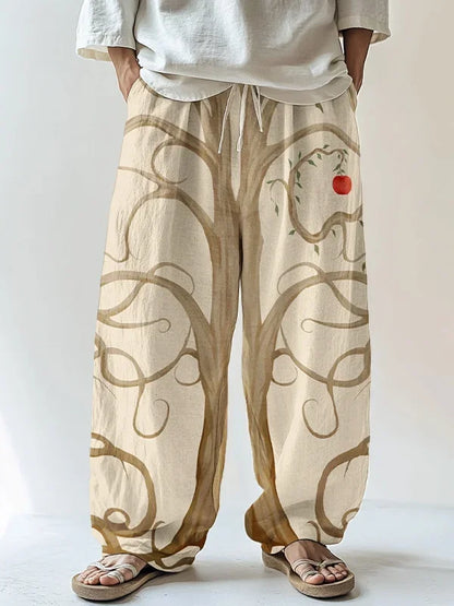 Fox Ink-Print Harajuku Sports Pants