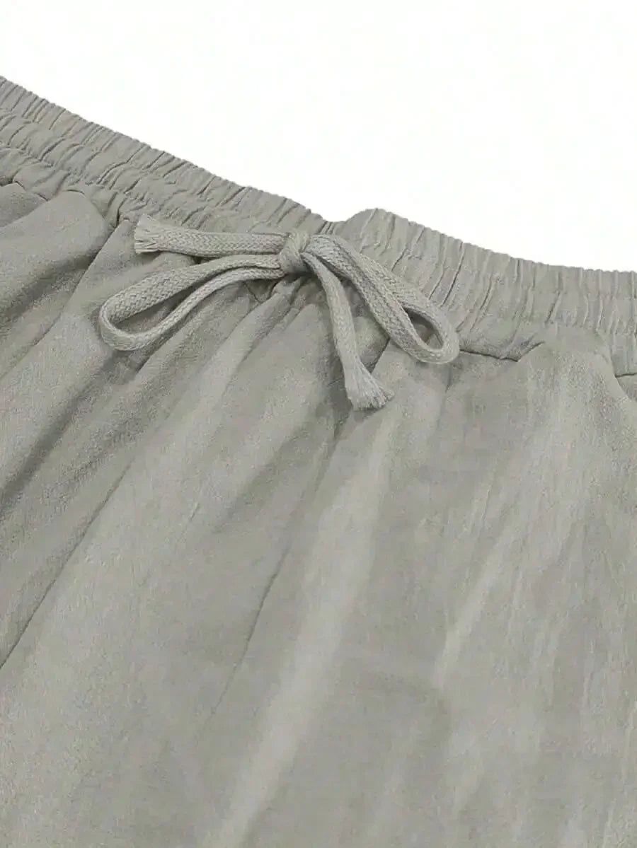 Breathable Wide-Leg Linen Pants