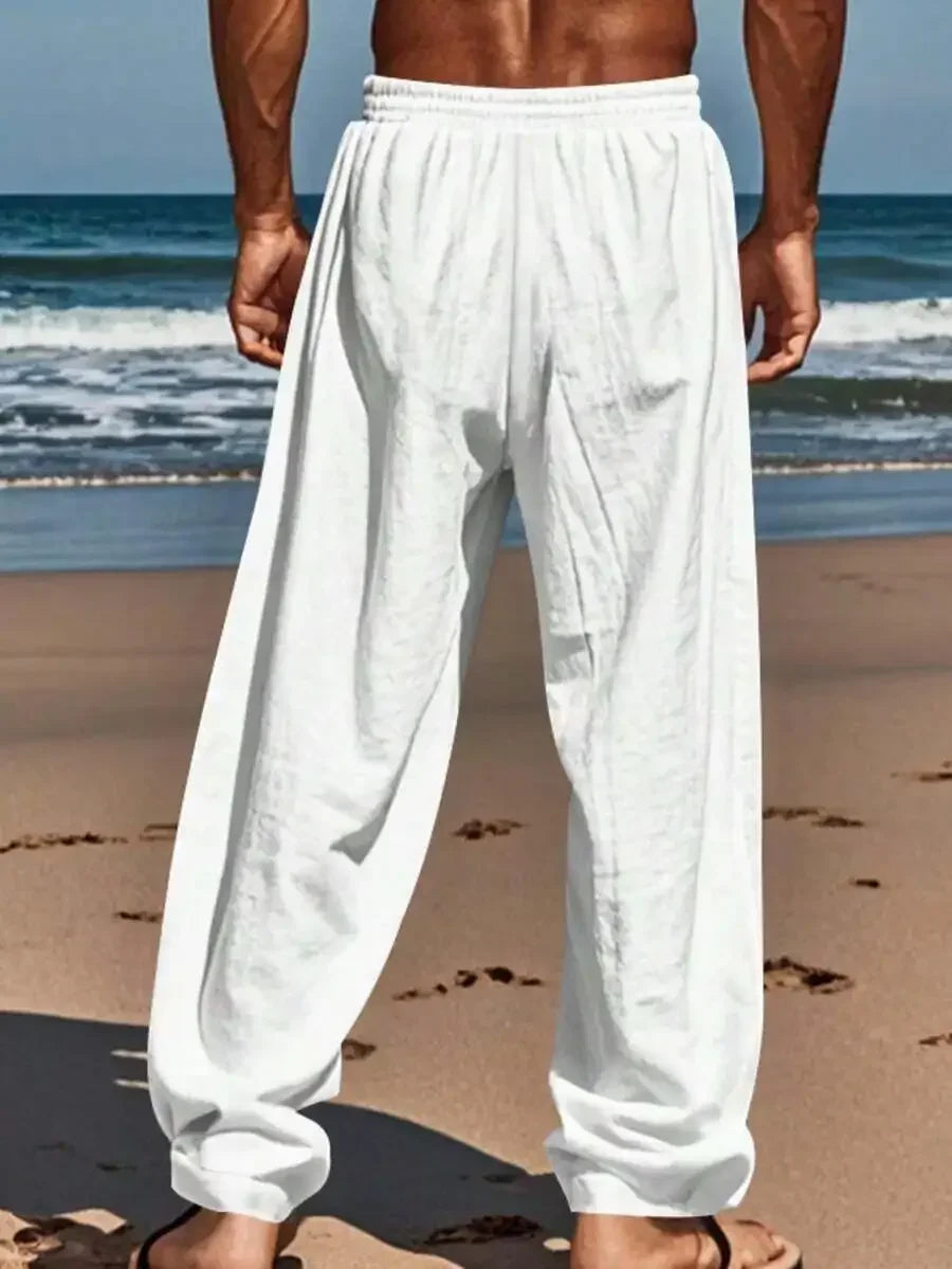Breathable Wide-Leg Linen Pants