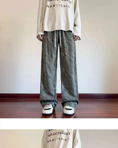 Striped Corduroy Straight Pants
