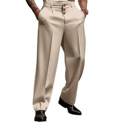 Straight-Fit Formal Business Trousers