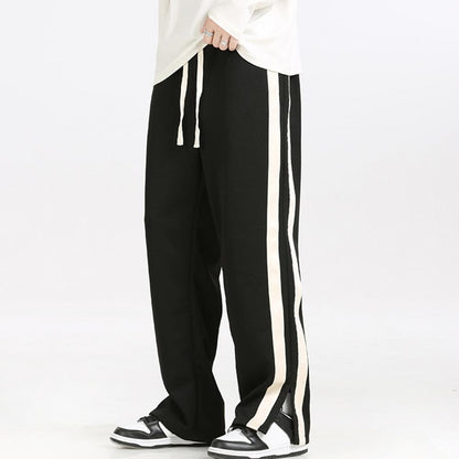 Striped Wide-Leg Sweatpants