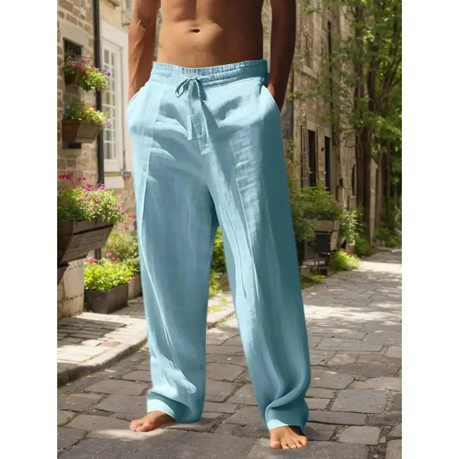 Breathable Wide-Leg Linen Pants
