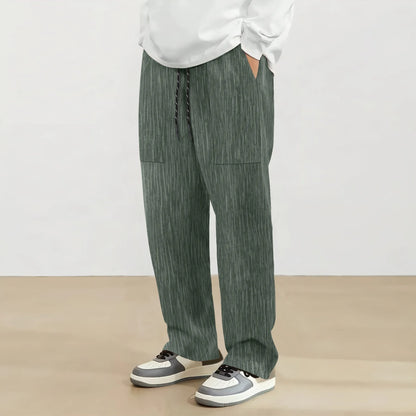 Corduroy Straight Wide-Leg Pants