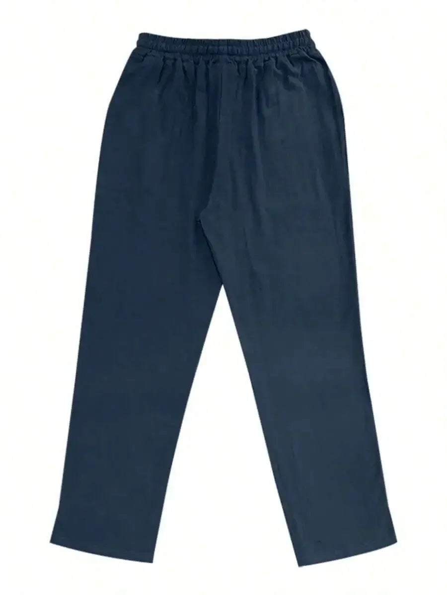 Breathable Wide-Leg Linen Pants