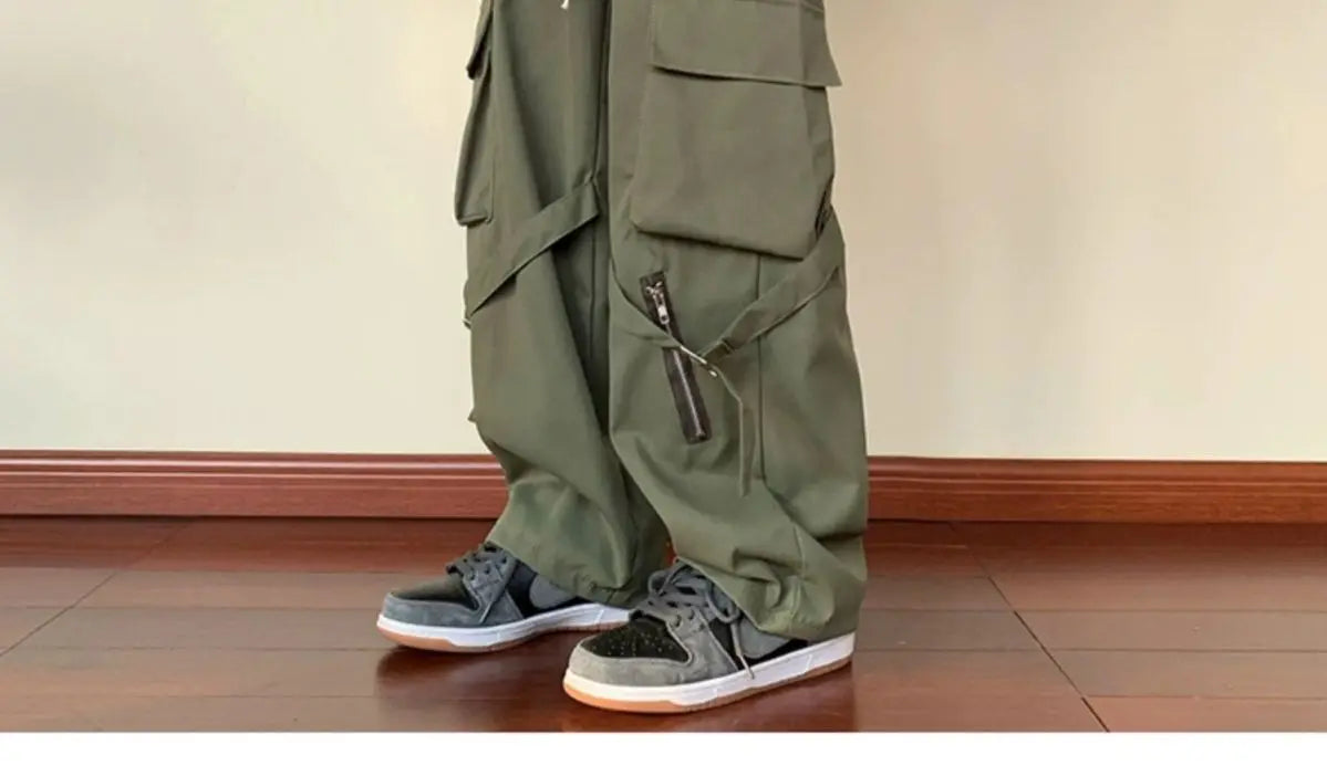 Retro Wide-Leg Work Pants