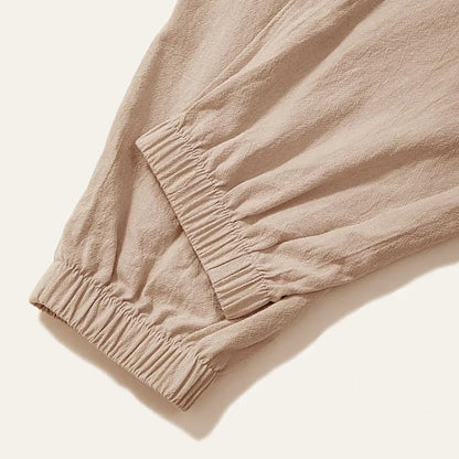 Cotton Linen Drop-Crotch Harem Pants