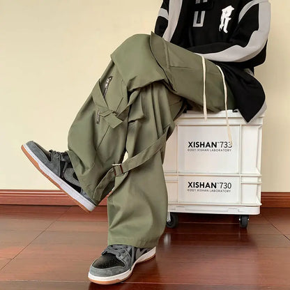 Retro Wide-Leg Work Pants